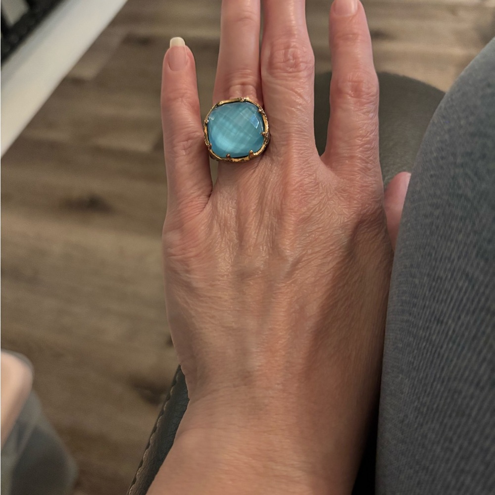 Turquoise and silver ring